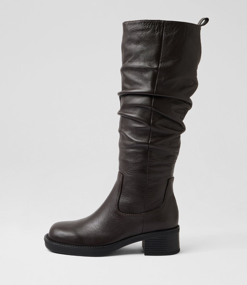 Florence Chocolate Leather Knee High Boots
