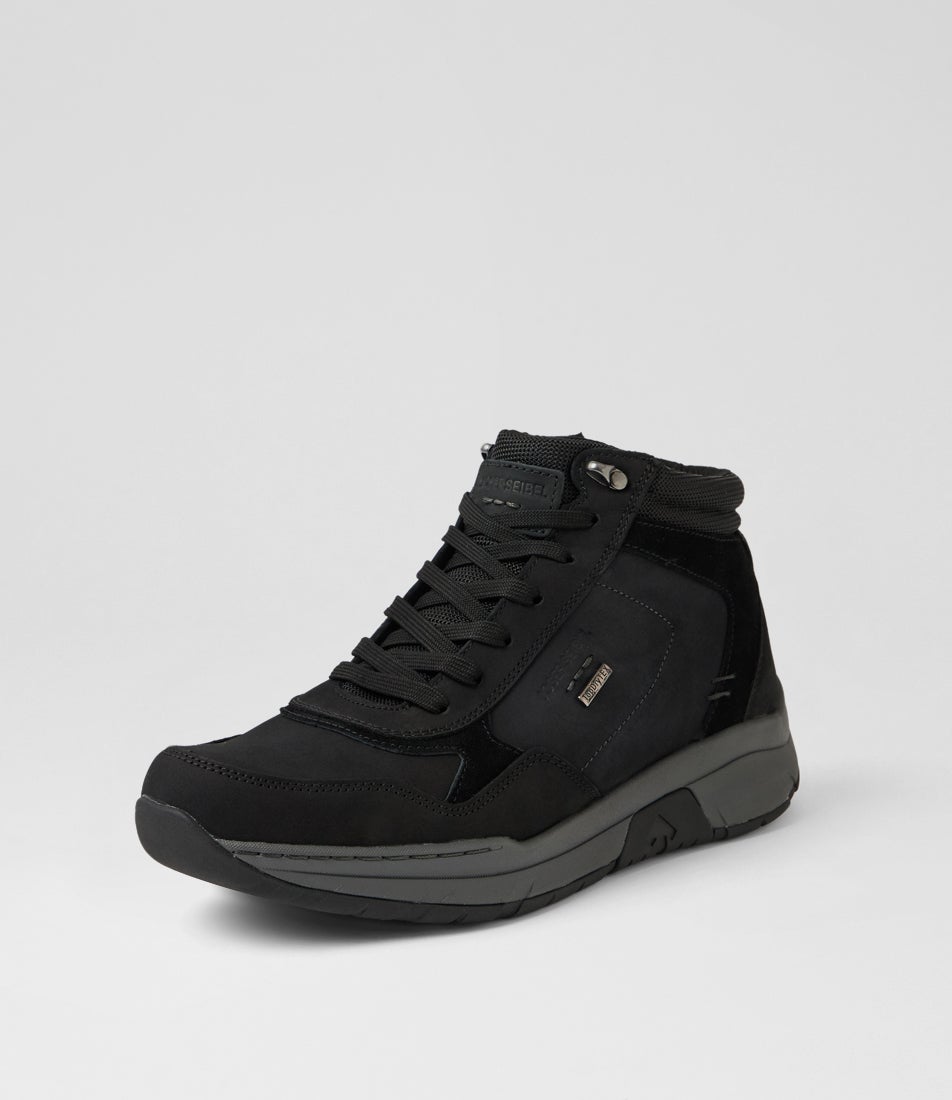 Mitchell 55 Schwarz Leather Lace Up Boots