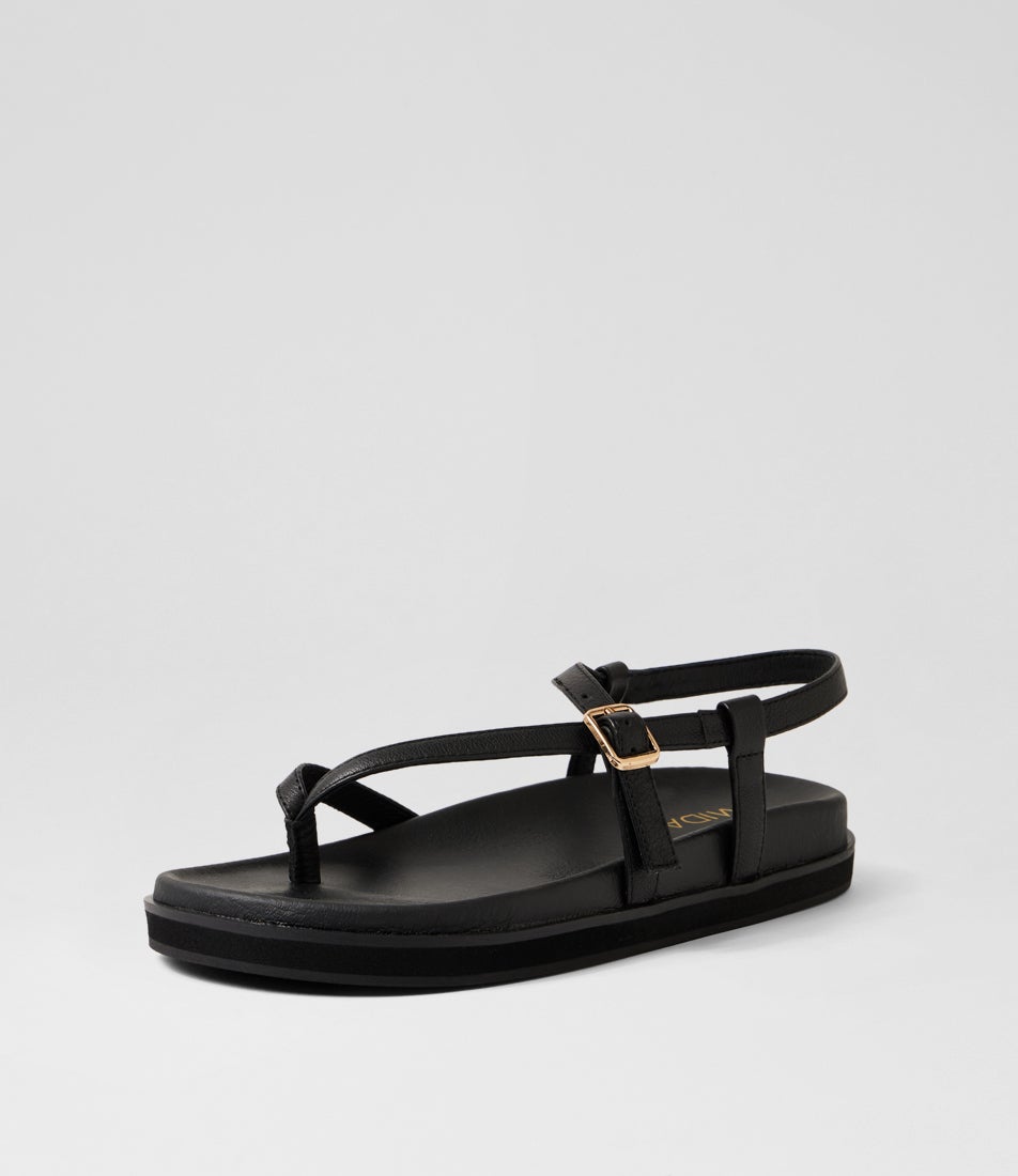 Vanren Black Leather Thongs