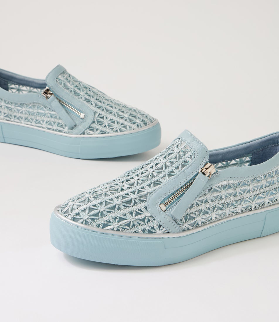 Fita Denim Synthetic Raffia Leather Sneakers