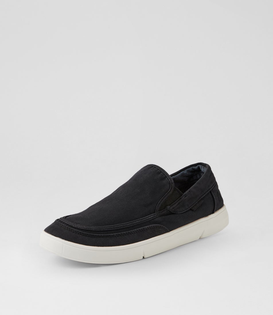 Alfieri Black Canvas Slip On Sneakers