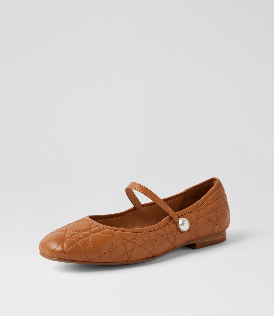 Morli Dark Tan Leather Mary Janes