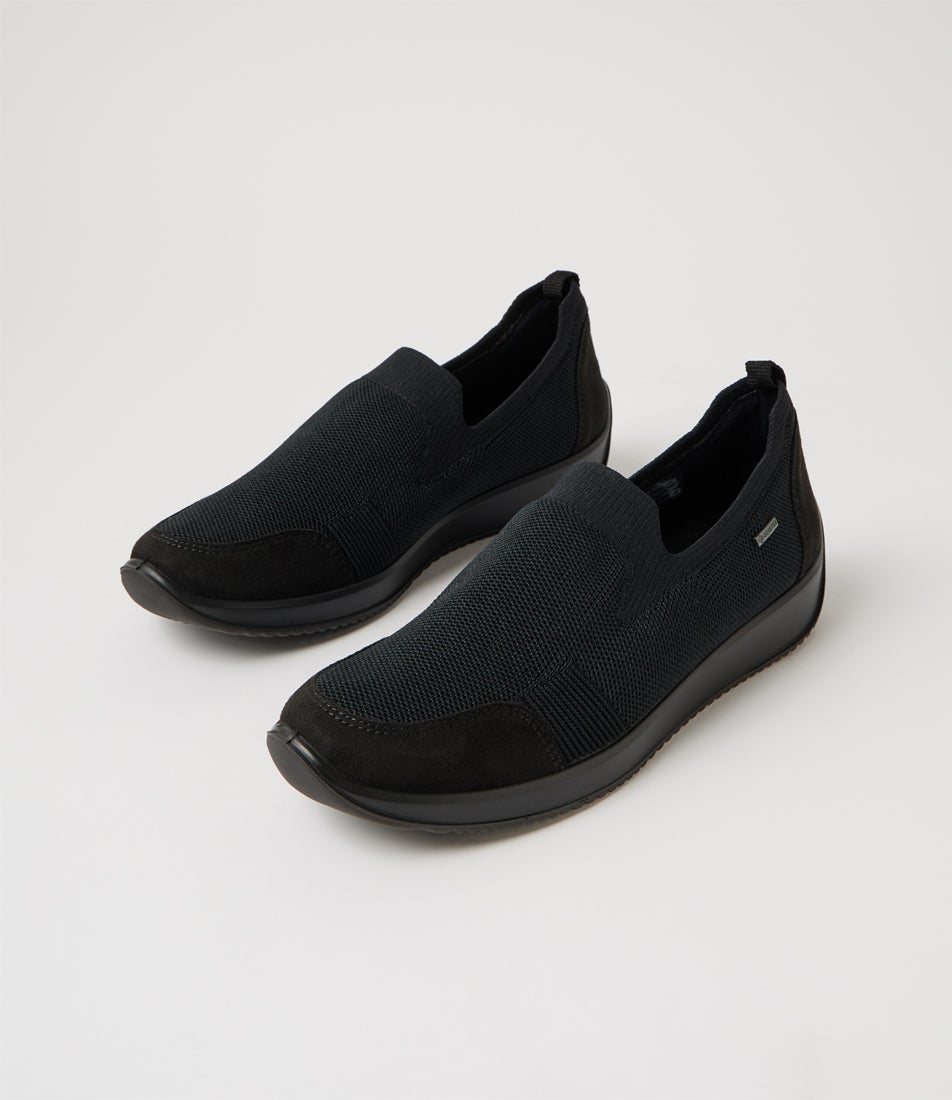 Lissabon 54 Black Fabric Flat Shoes