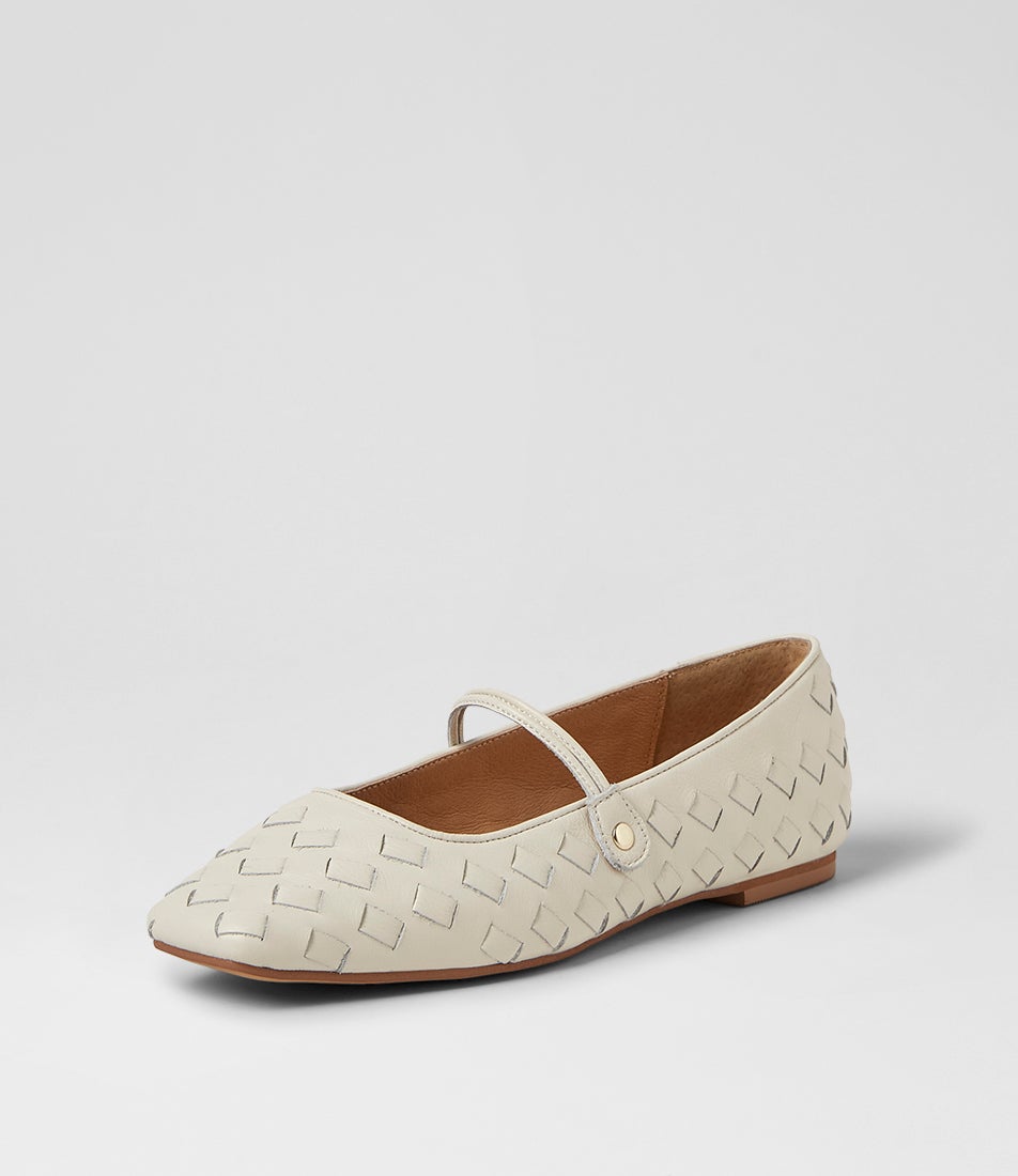 Zura Cream Leather Flats