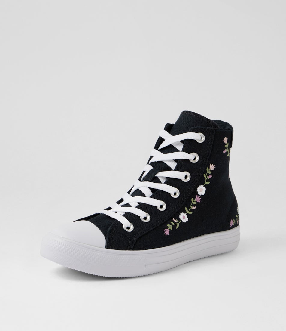 Day One Og High Top W Black White Petal Canvas Sneakers
