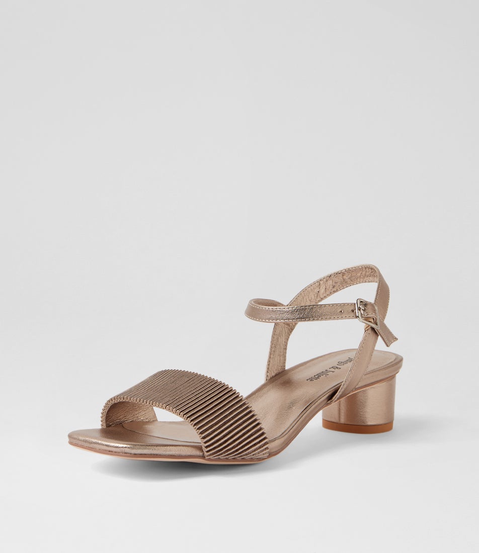Hanita Champagne Leather Sandals