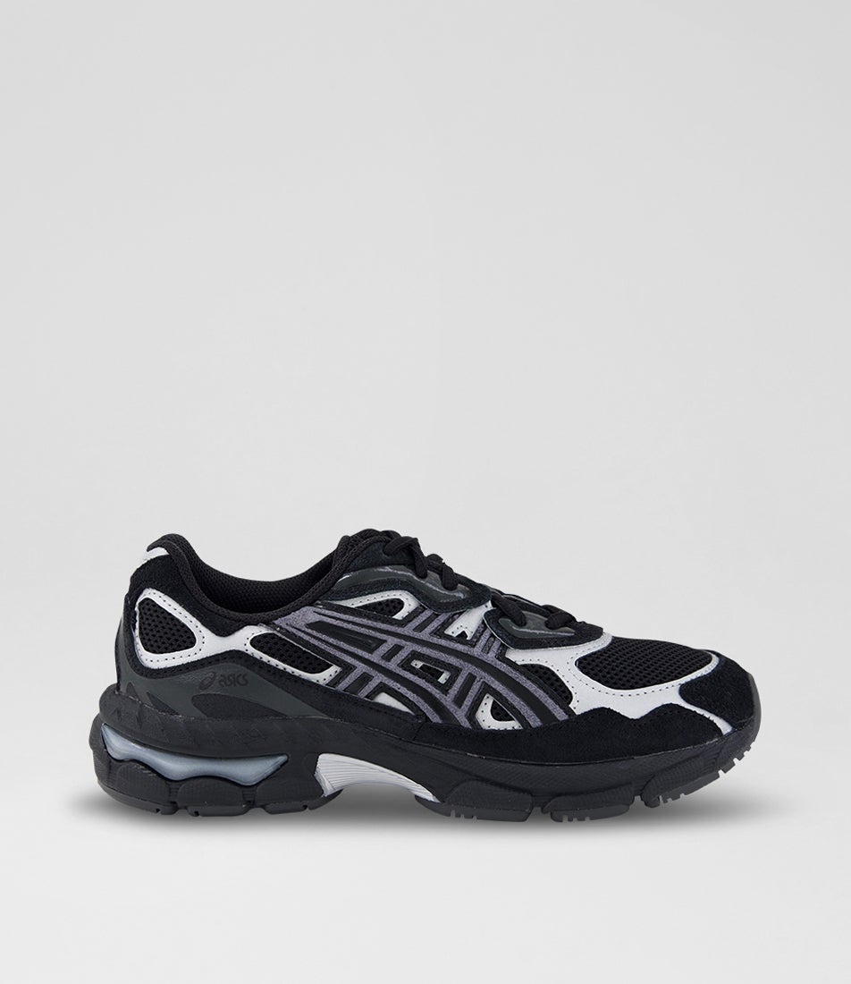 Gel Nyc Youth Black Pure Silver Suede Lace Up Sneakers