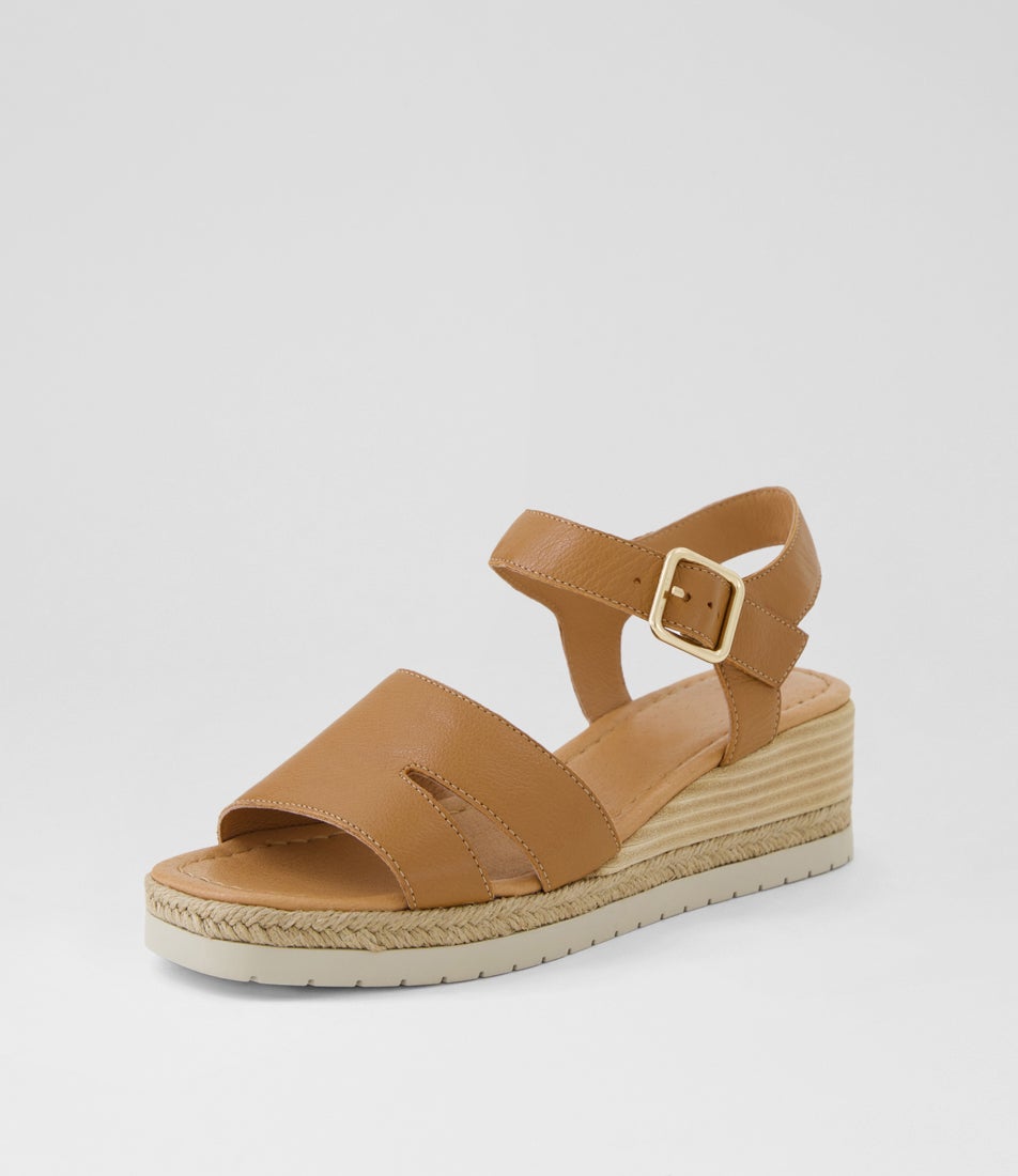 Isel Dark Tan Leather Sandals