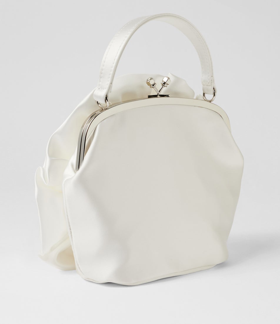 Rosita White Satin Handbag