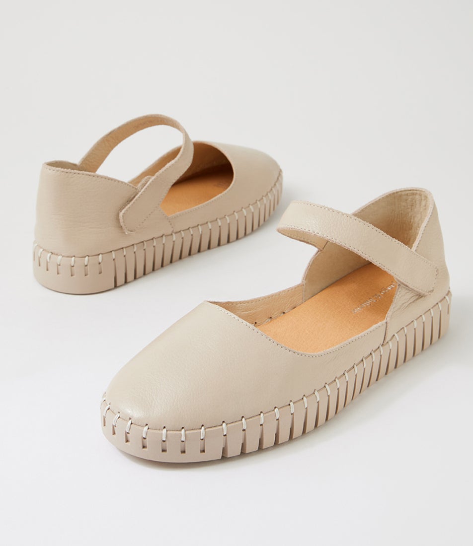 Hough Almond Leather Mary Janes