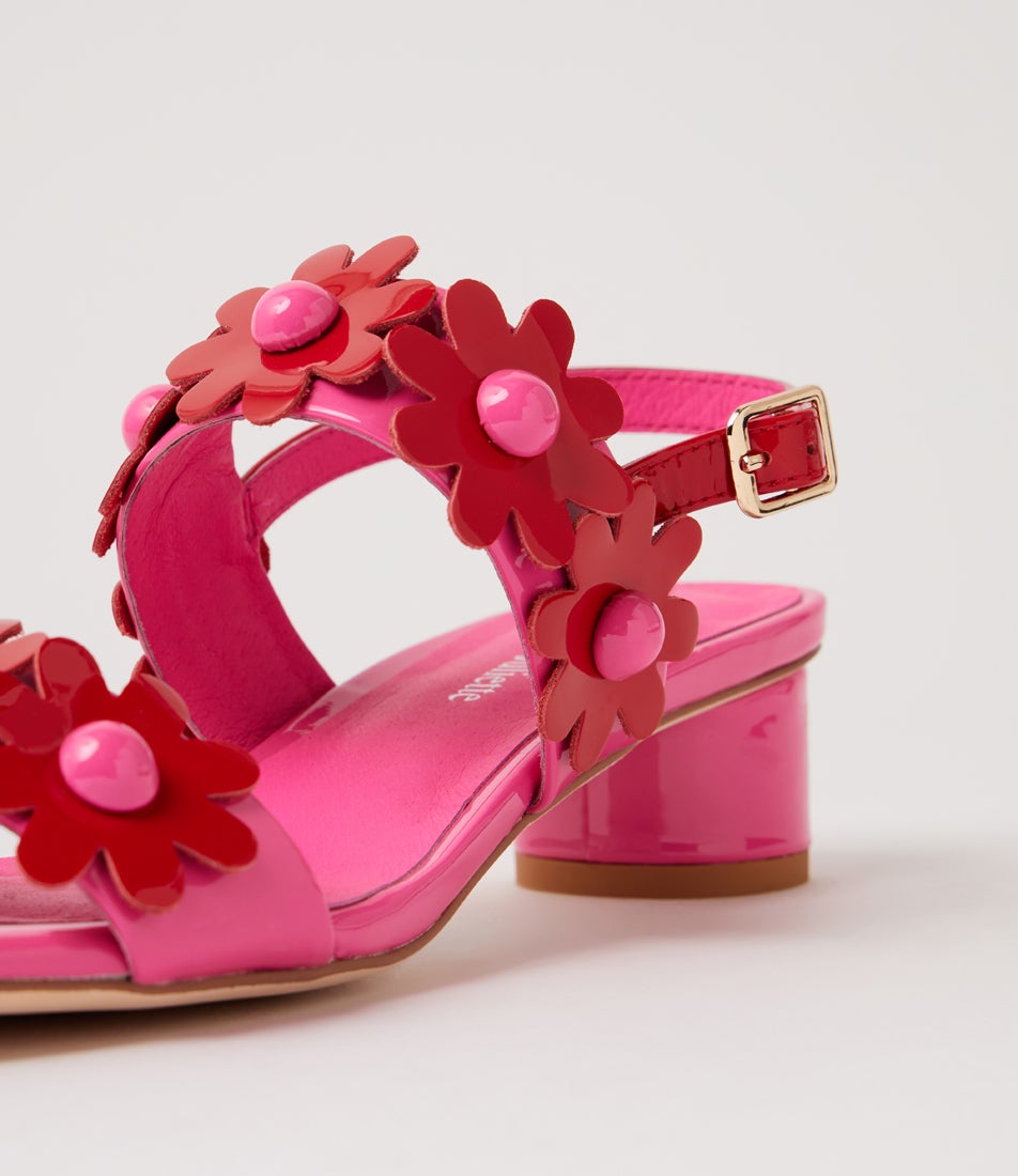 Hatsyl Pink Red Patent Leather Sandals