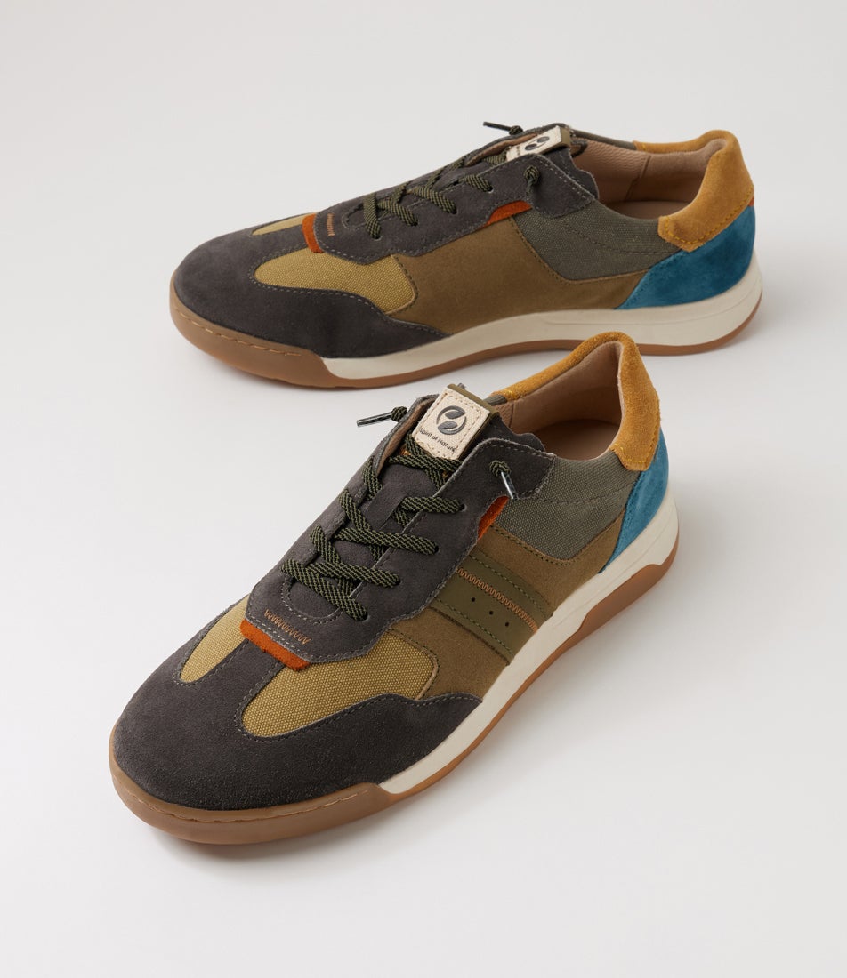 Blake 02 Olive Multi Suede Sneakers