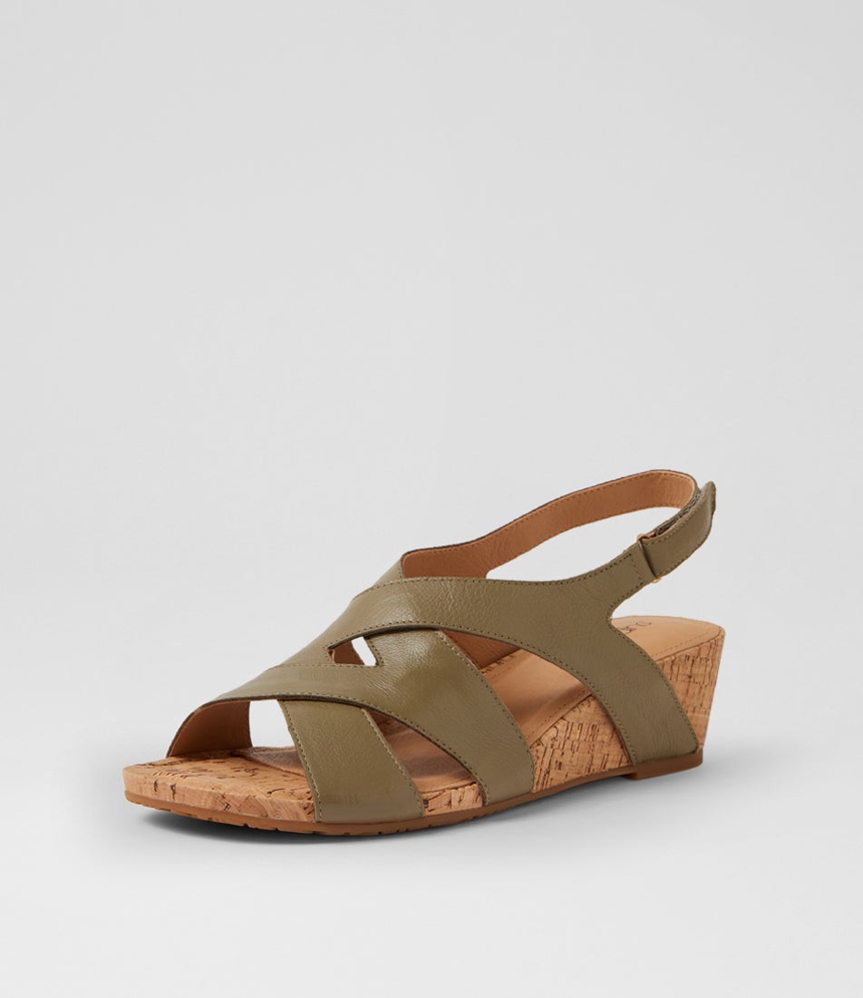 Sars Khaki Cork Leather Sandals