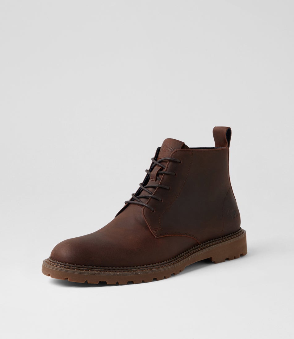 Evan Redwood Leather Lace Up Boots