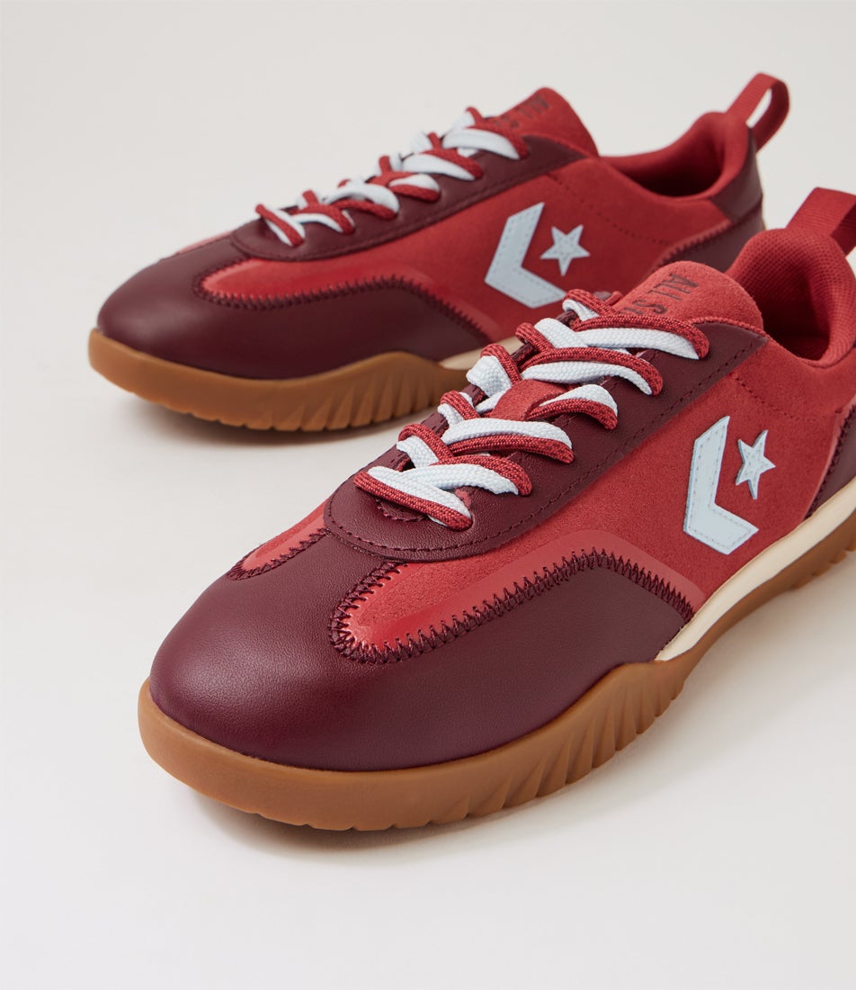 Run Star Trainer W Brick Bordeaux Leather Suede Sneakers