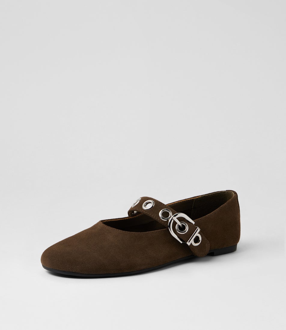 Camille 3 Olive Suede Ballet Flats