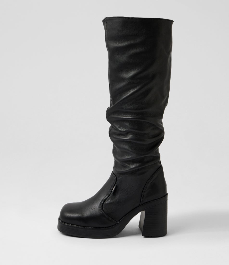 Fargo Black Leather Calf Boots Fargo Black Leather Calf Boots