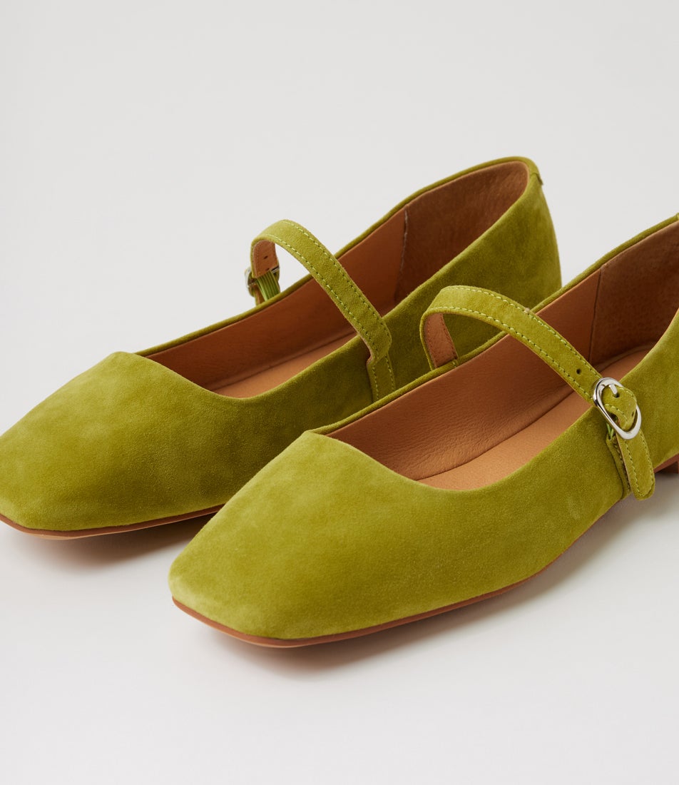 Tokena Matcha Suede Mary Janes