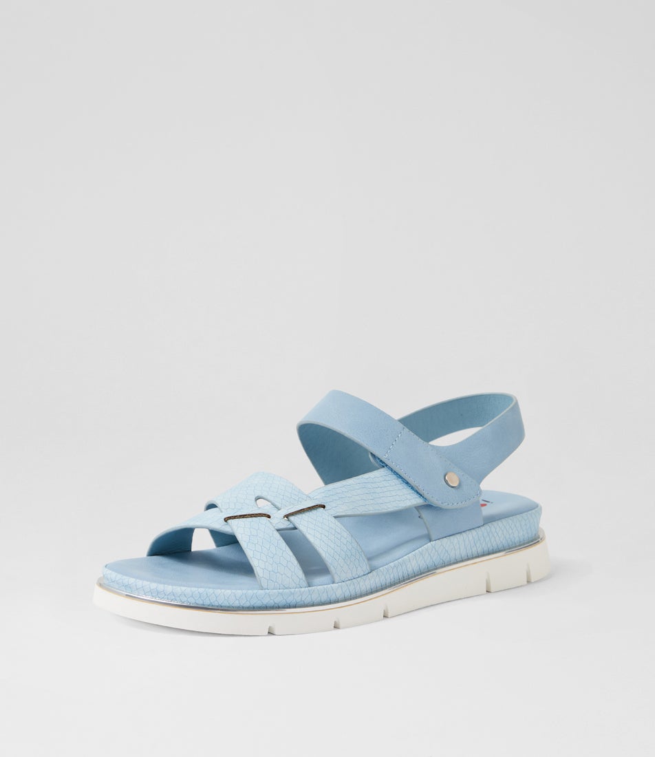 Breese Mid Blue Lizard Sandals Breese Mid Blue Lizard Sandals