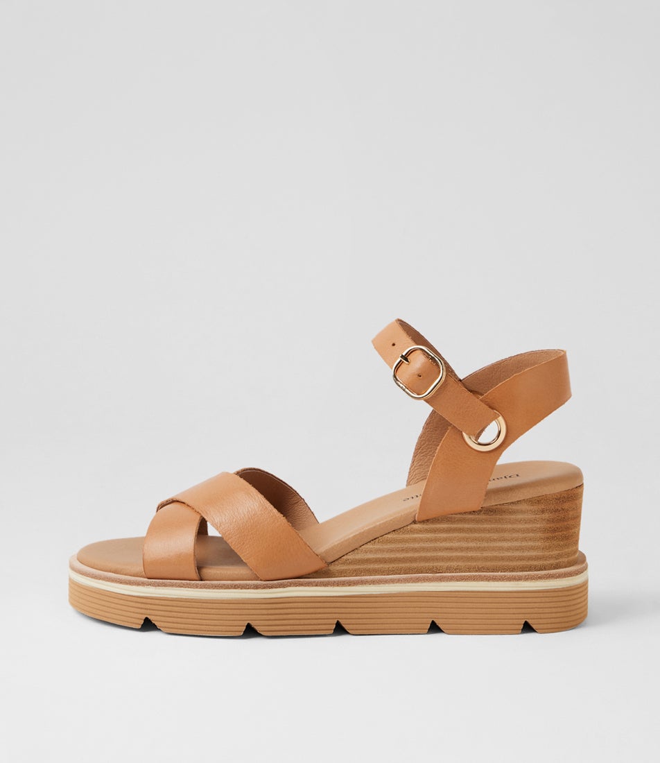 Sirrah Tan Natural Veneer Leather Sandals