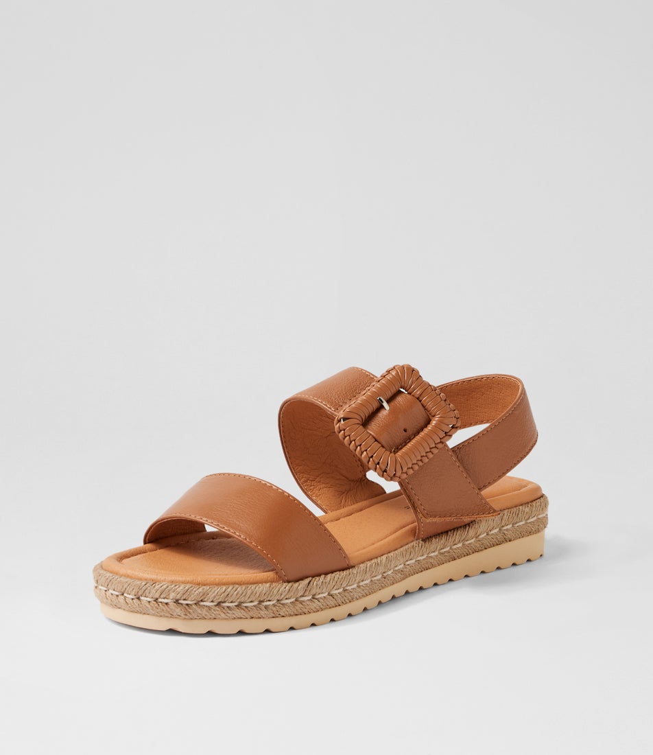 Shachar Dark Tan Leather Sandals