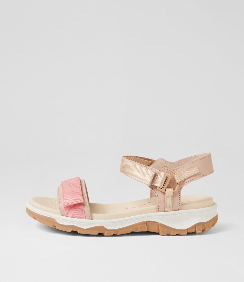 Ramble Taupe Rose Multi Leather Strappy Sandals