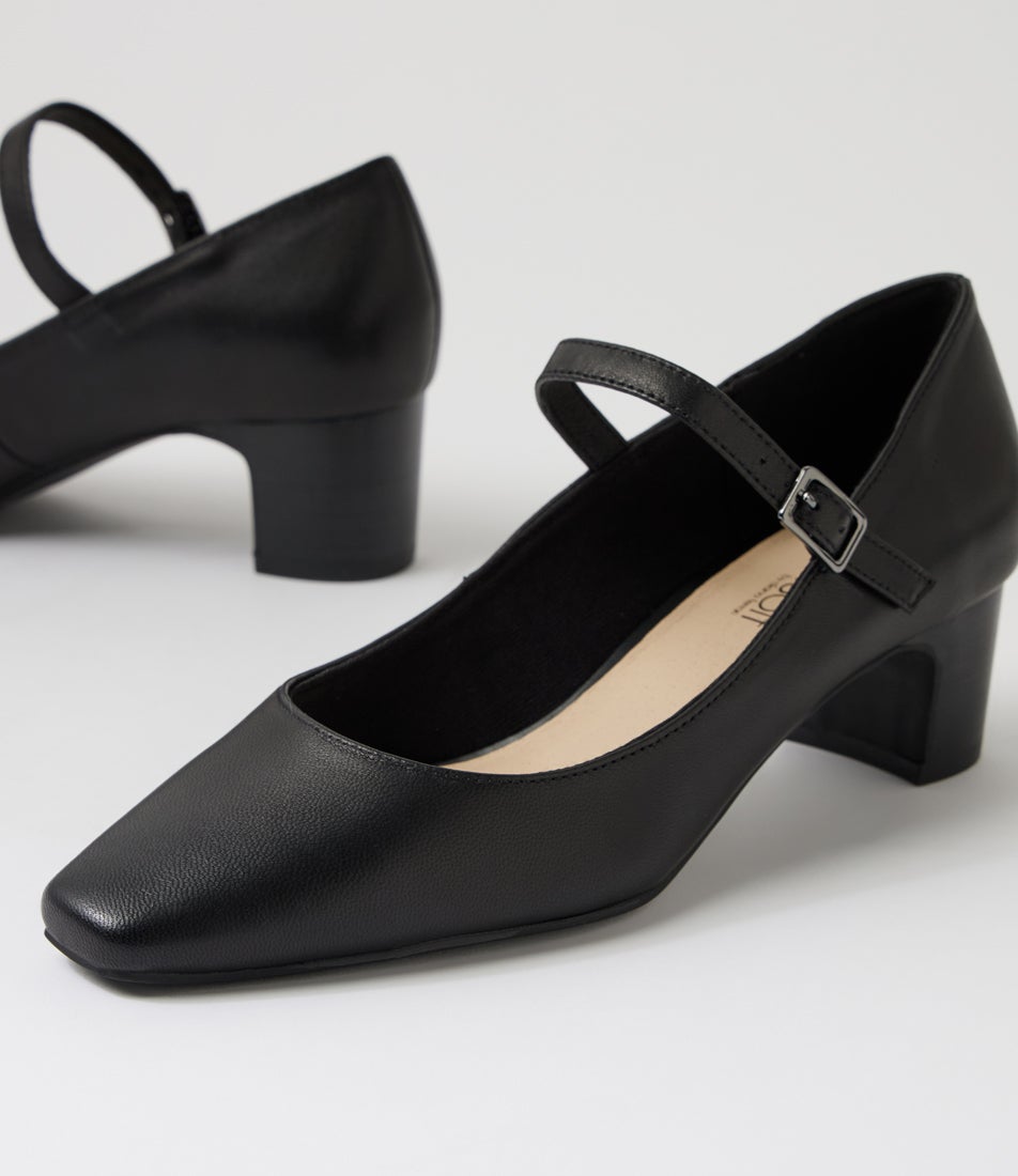 Kennidy Black Leather Heels