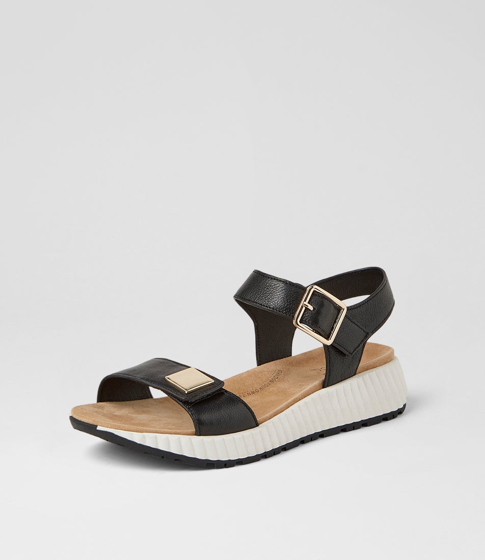 Littla W Black White Leather Sandals Littla W Black White Leather Sandals