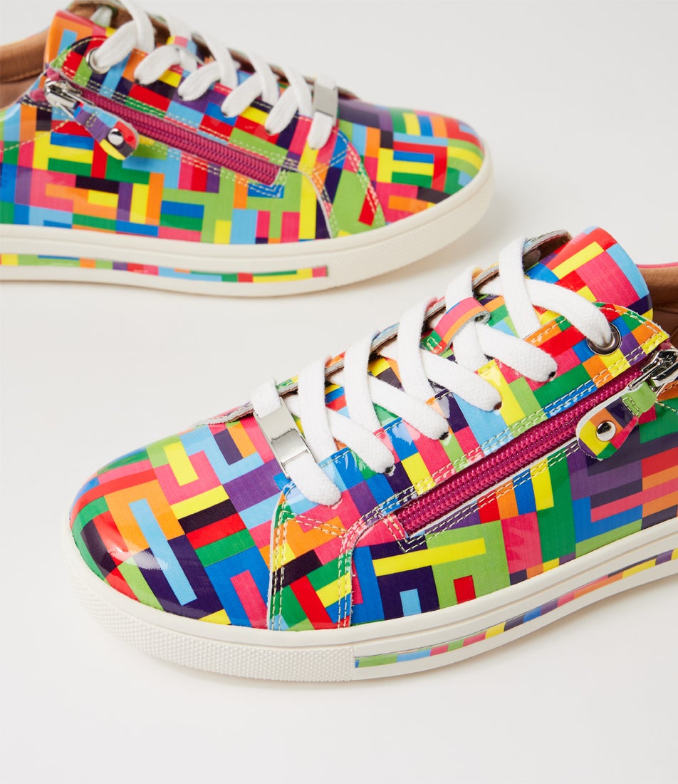 Evone Bright Multi Patent Leather Sneakers