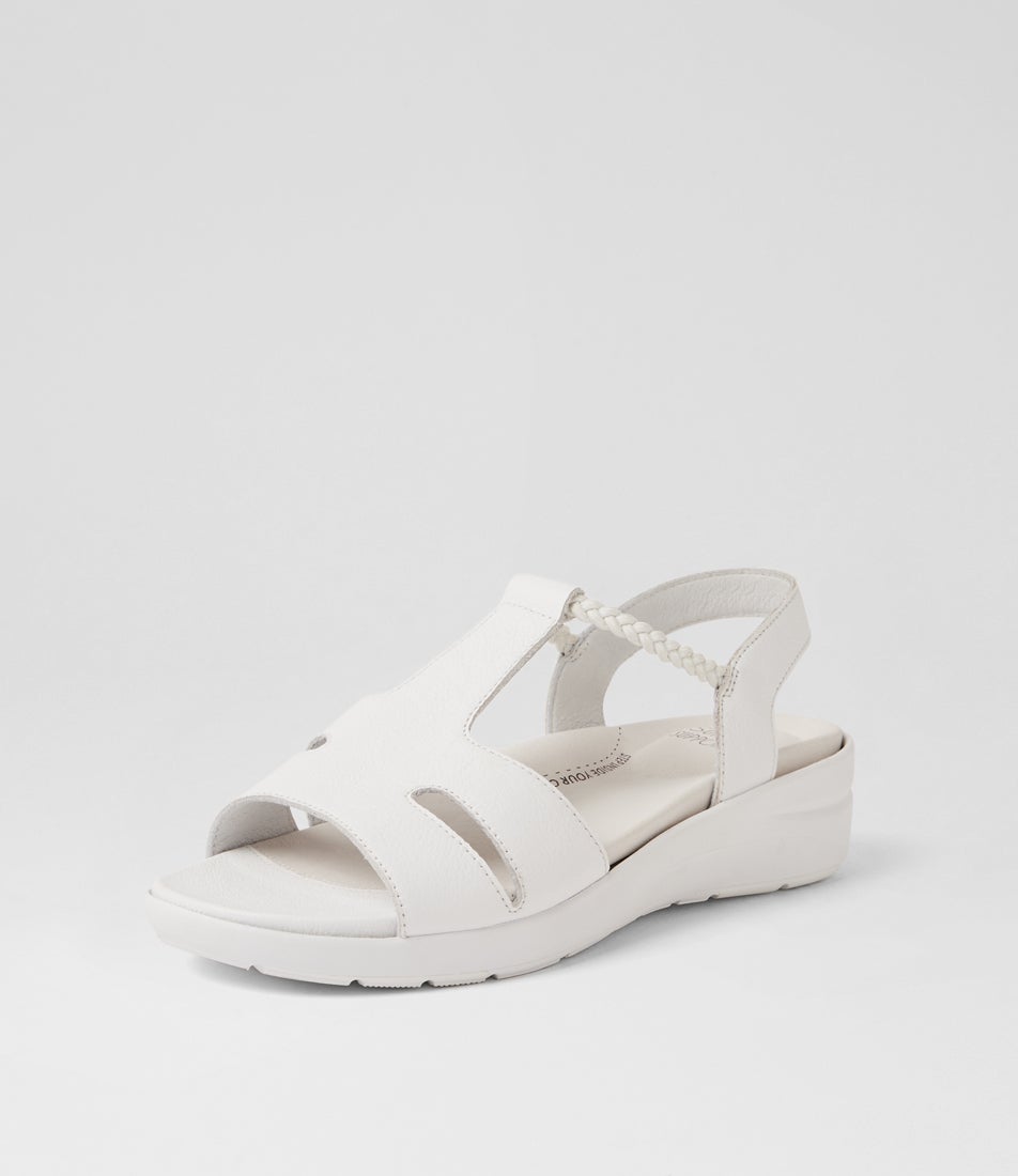 Novol Xw White Leather Sandals