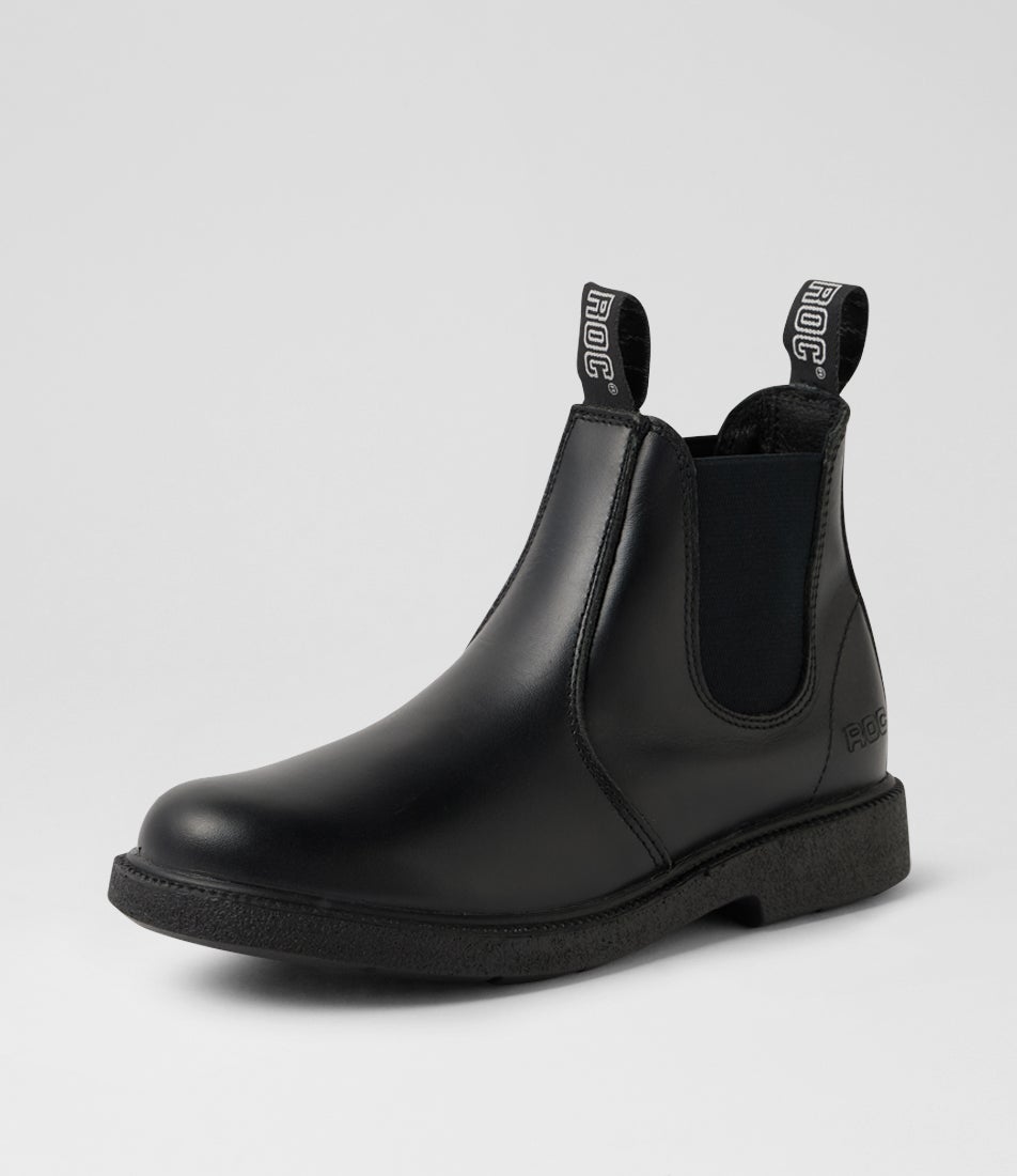 Jeepers Junior Black Leather School Shoes