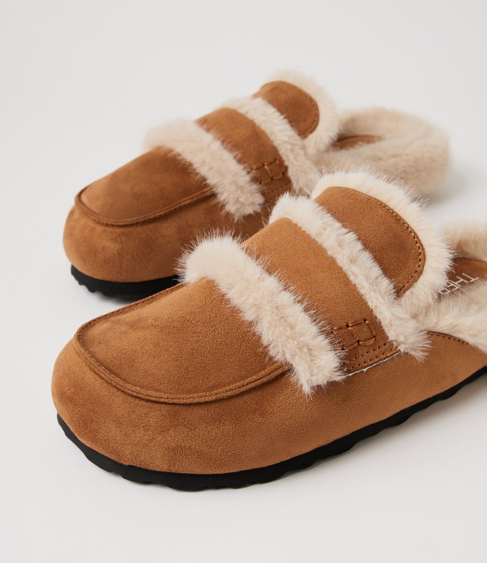 Yuki Toffee Microsuede Mules