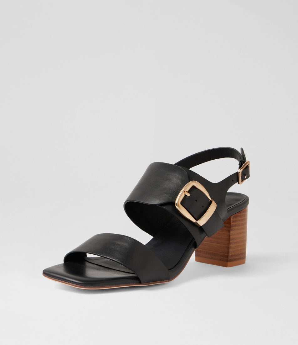 Jetza Black Natural Leather Sandals