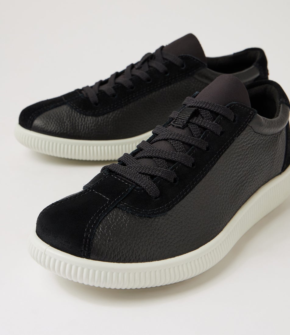 Soft Zero W Black Leather Suede Sneakers
