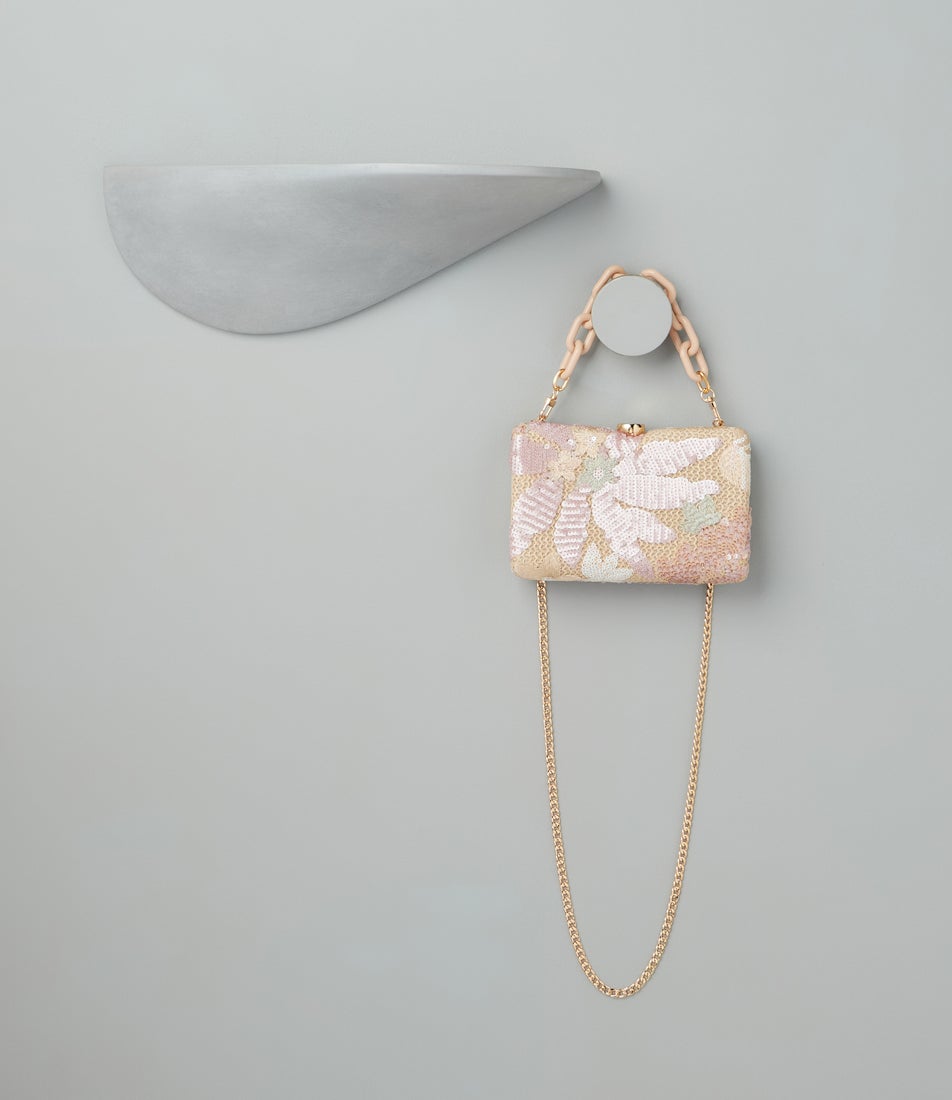 Greta Floral Blush Fabric Clutch