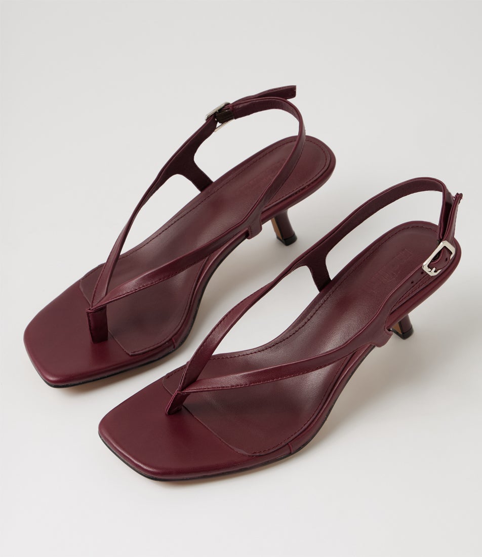 Holi Burgundy Leather Sandals