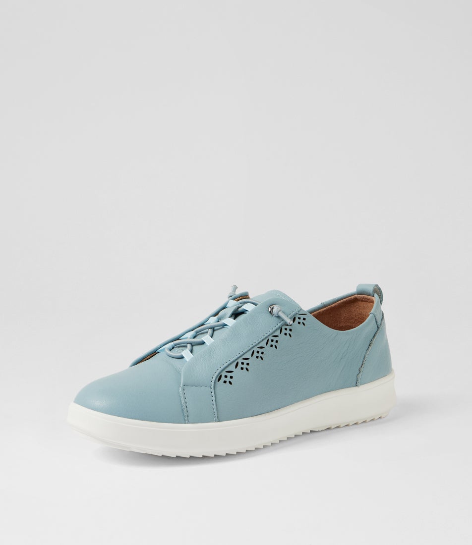 Lottiea Sky Blue Leather Sneakers