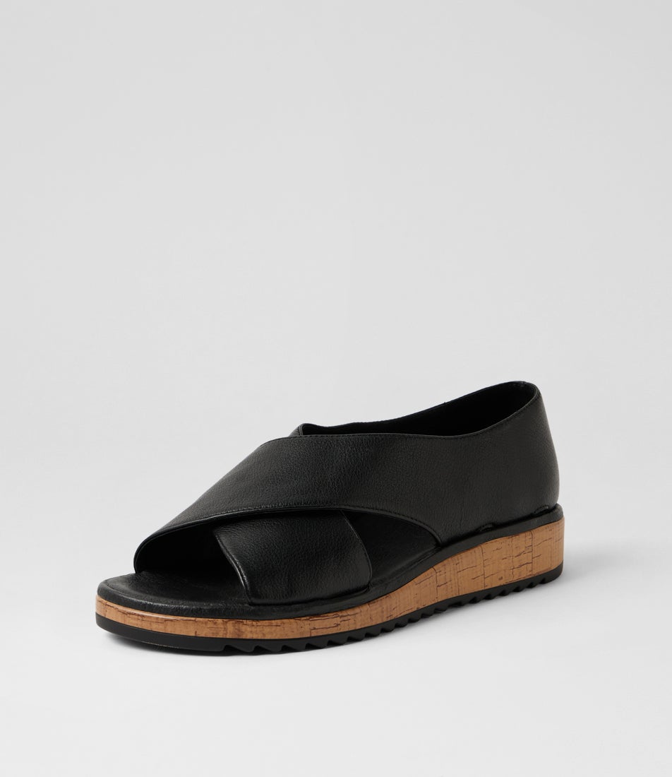 Oula Black Leather Sandals