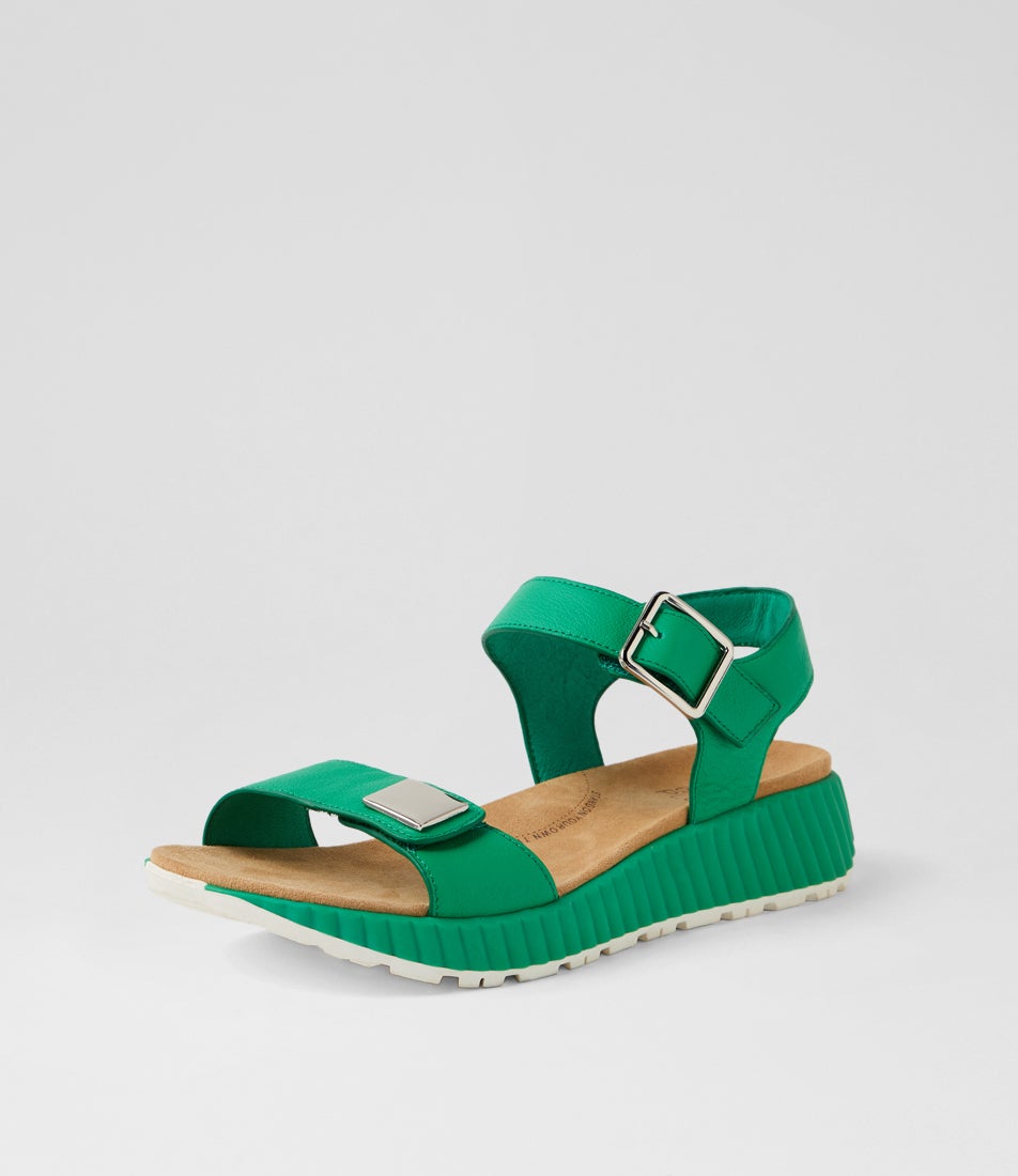 Littla W Emerald Leather Sandals