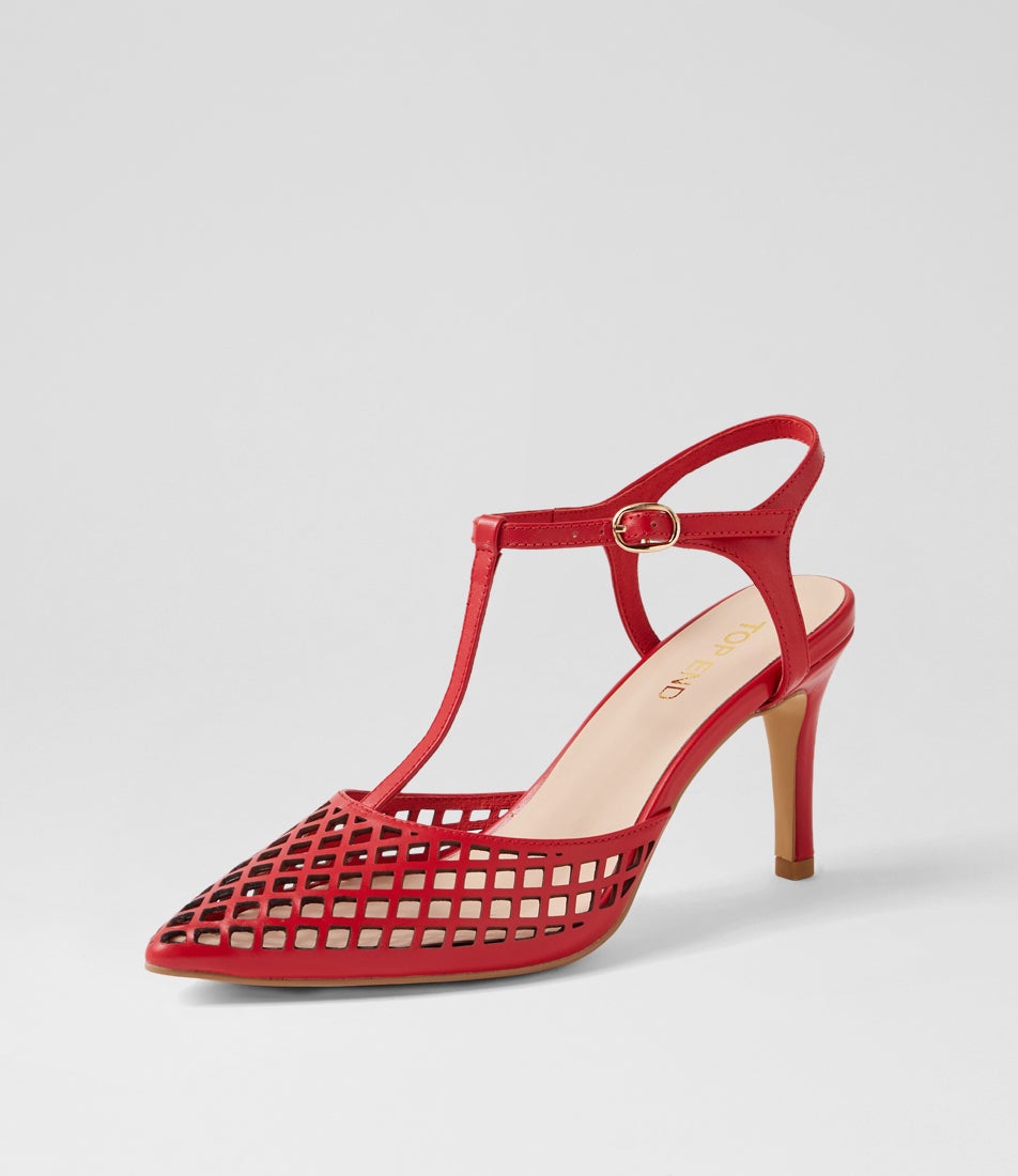 Brenn Red Leather Heels