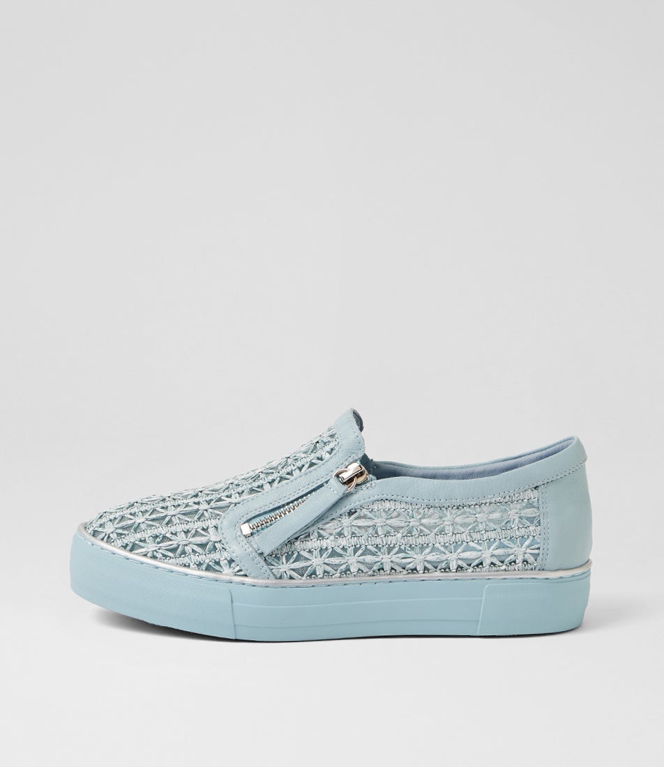 Fita Denim Synthetic Raffia Leather Sneakers