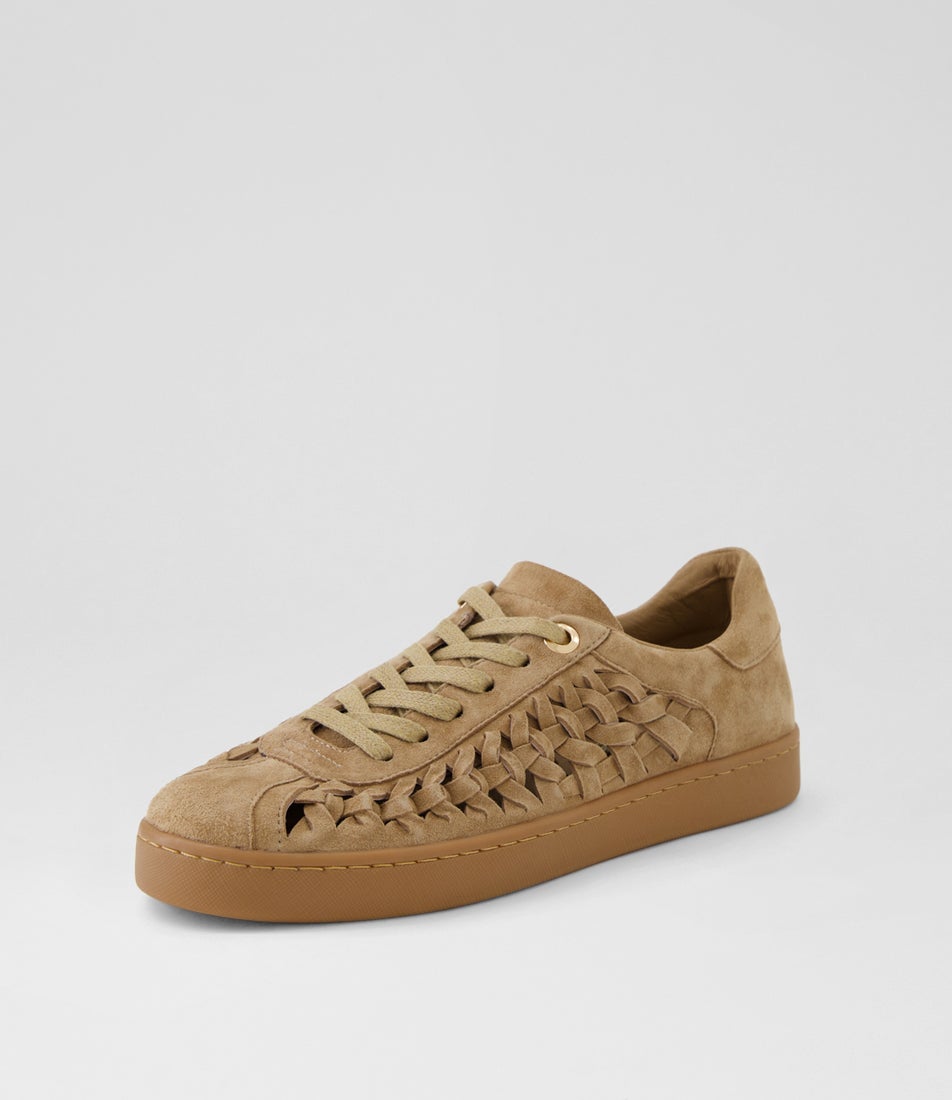 Hyea Light Choc Gum Suede Sneakers