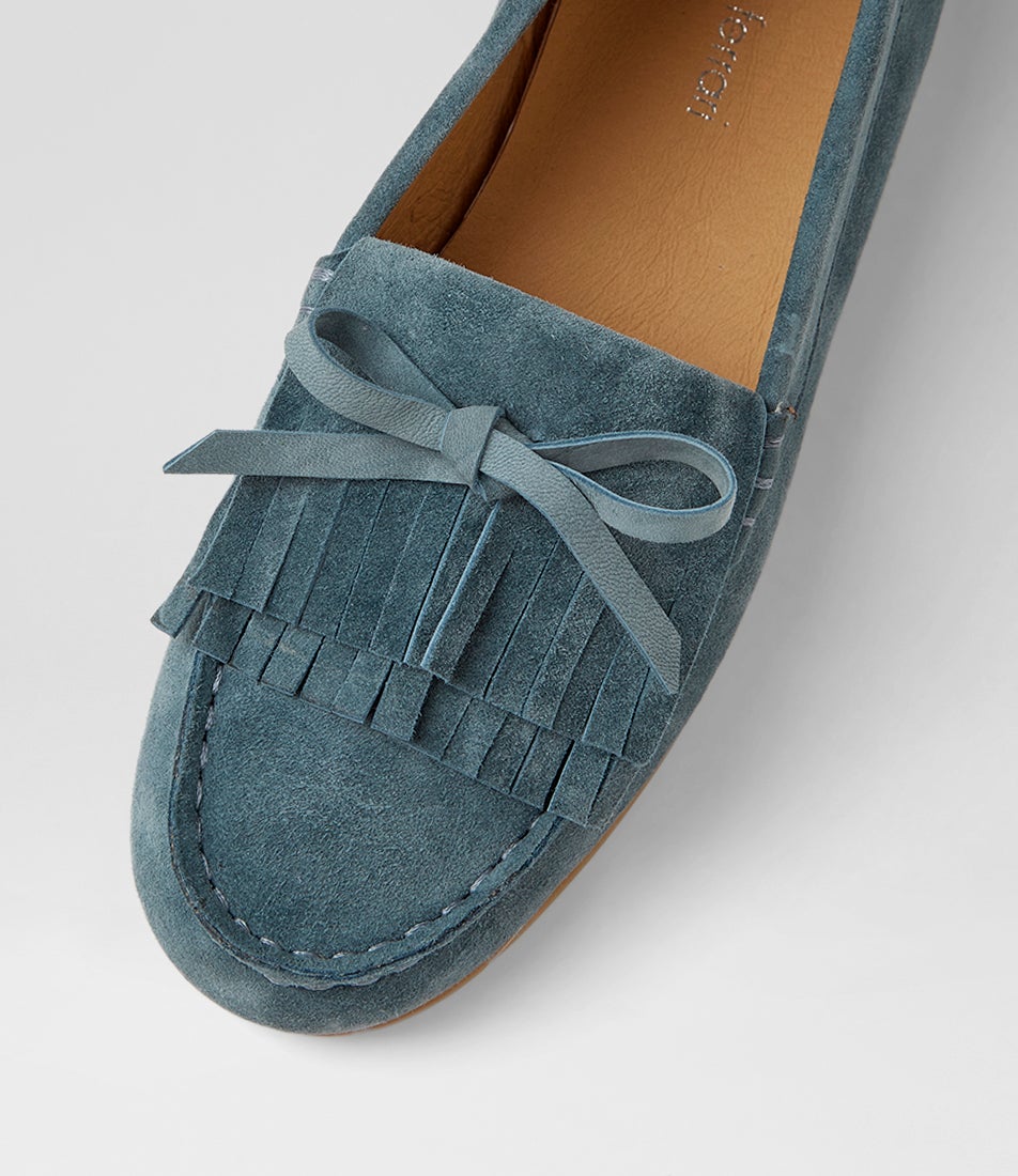 Rilem Blue Denim Suede Loafers