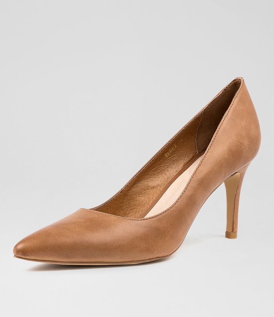Berri Tan Leather Pump Heels