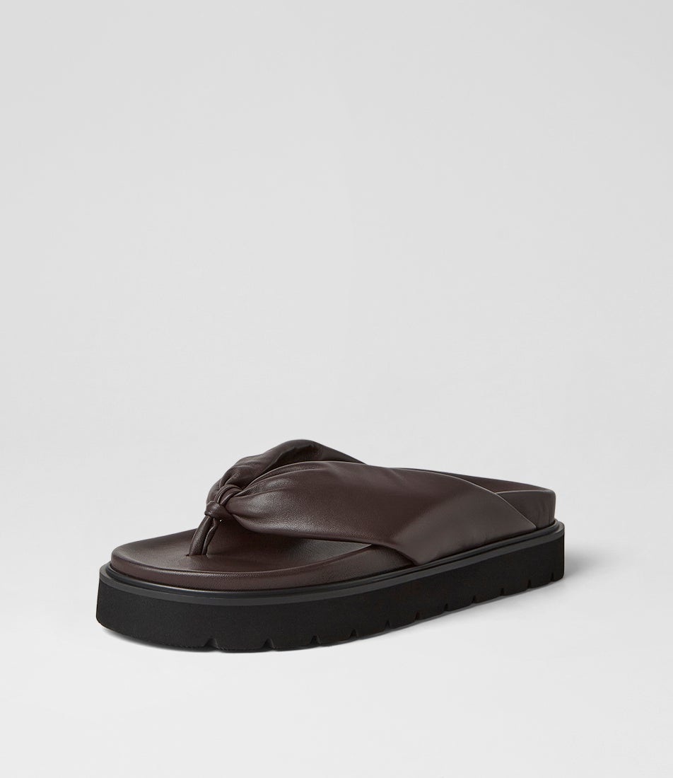 Meigh Choc Leather Thongs