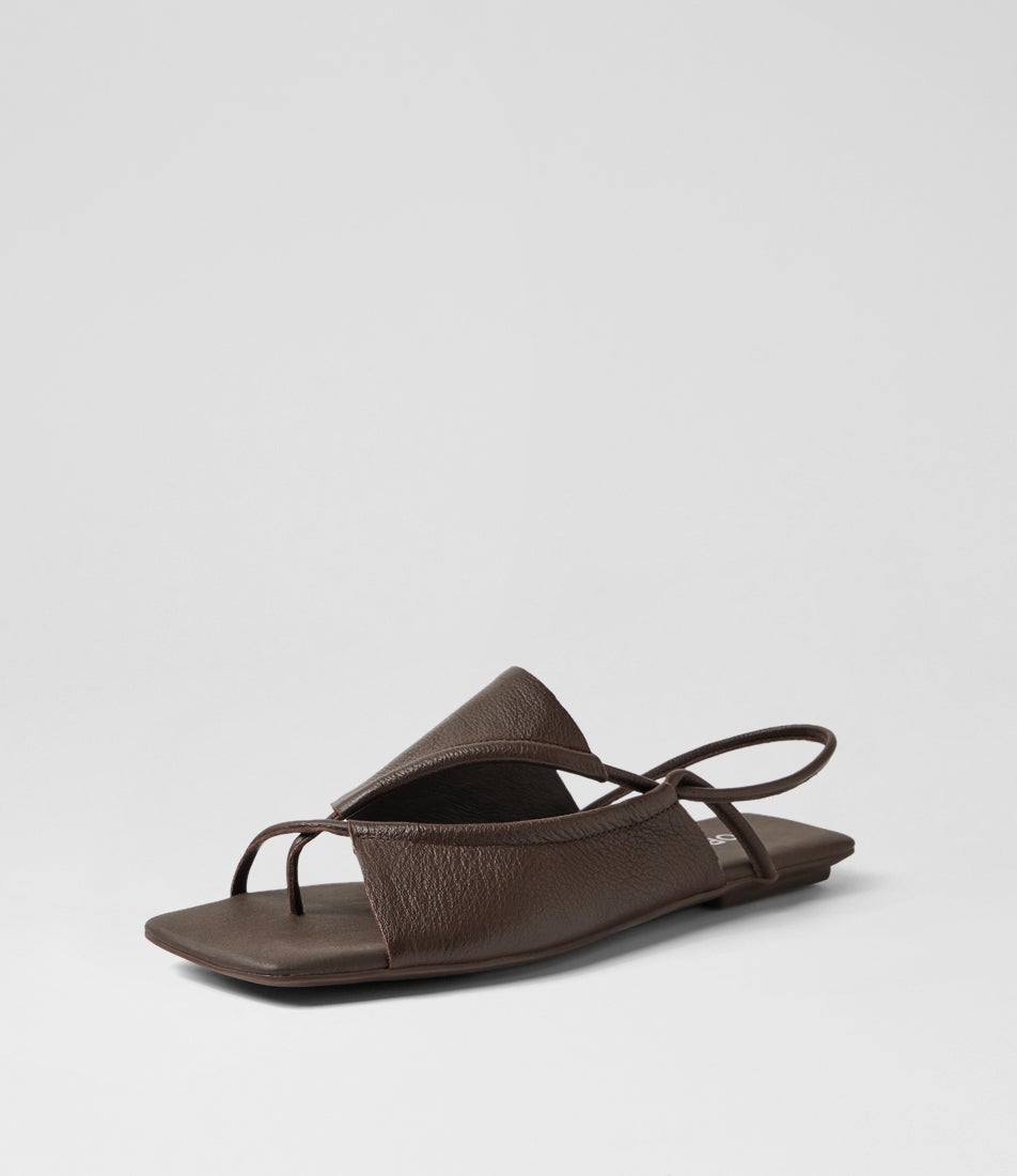 Egain Choc Leather Sandals