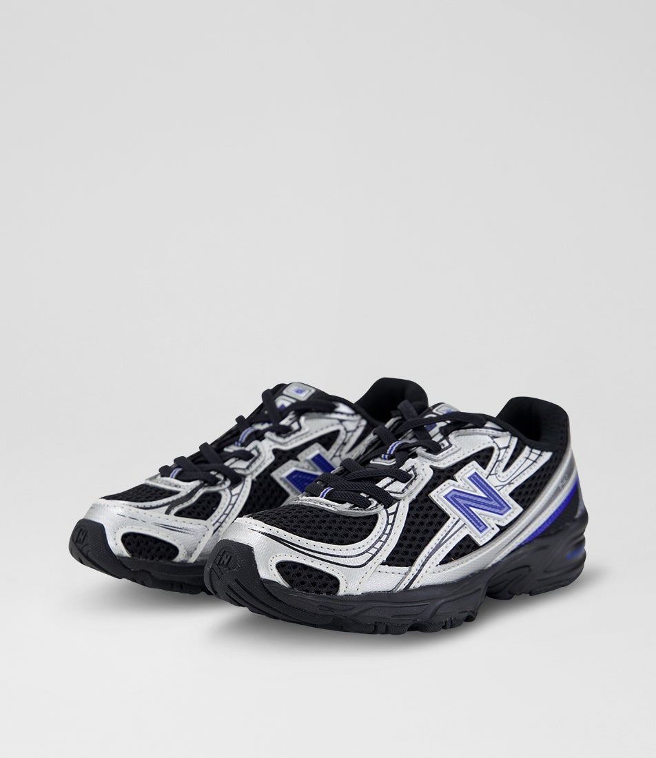 740 Junior Black Team Royal Mesh Sneakers