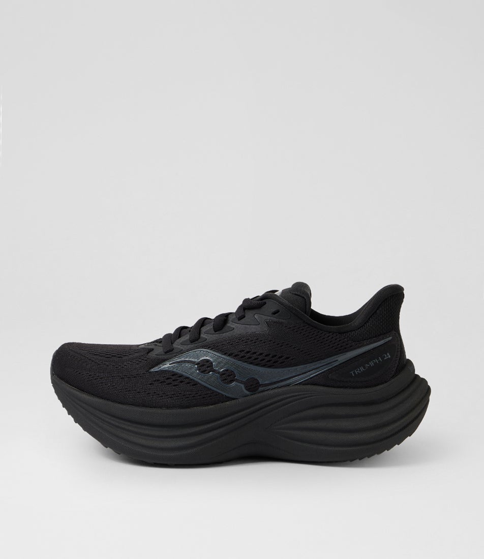 W Triumph 24 Triple Black Mesh Lace Ups