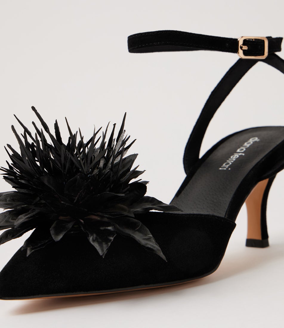Tattel Black Suede Heels