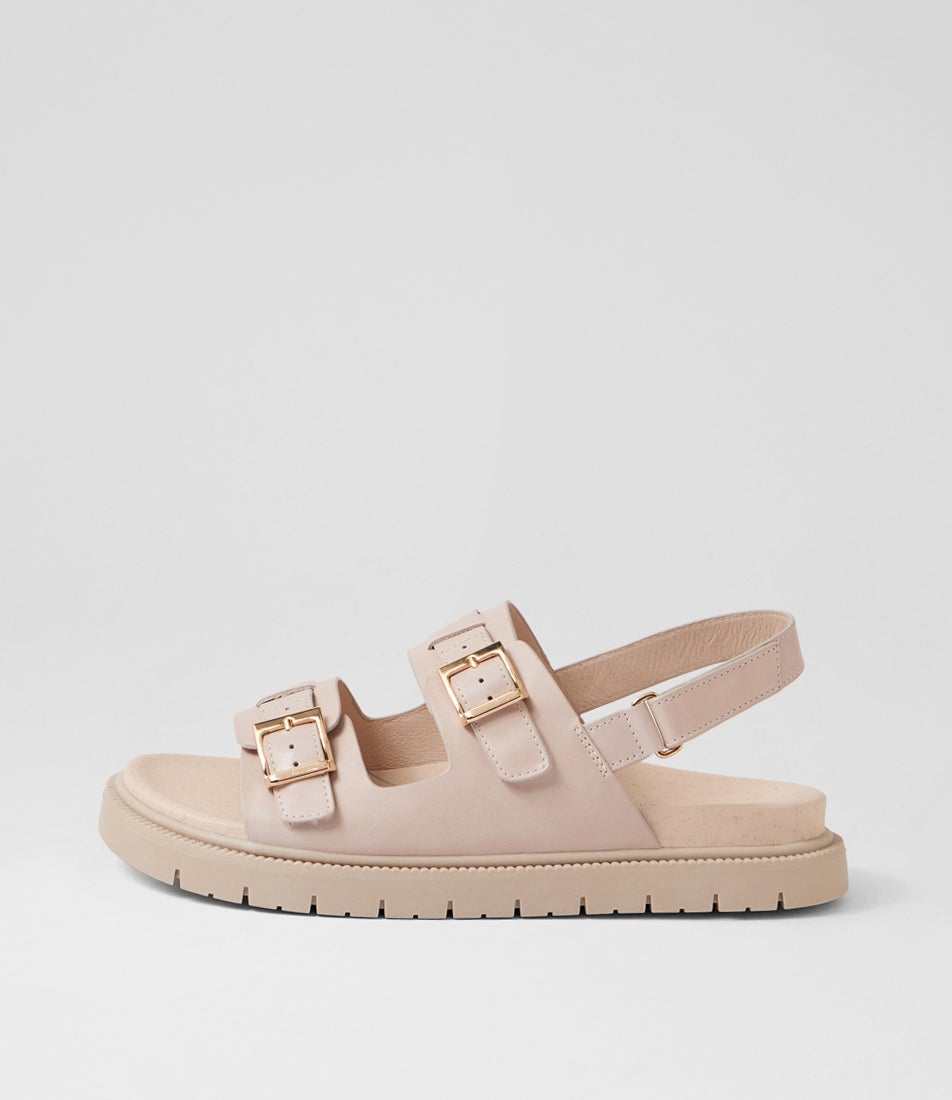 Hobart Almond Leather Slides